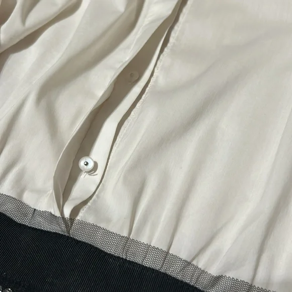 Bcbg MazAxria black and white pleated cuffs long sleeves dress Size 4 - Picture 14 of 17